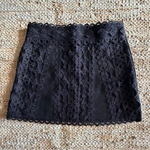 She + Sky Black Lace Mini Skirt